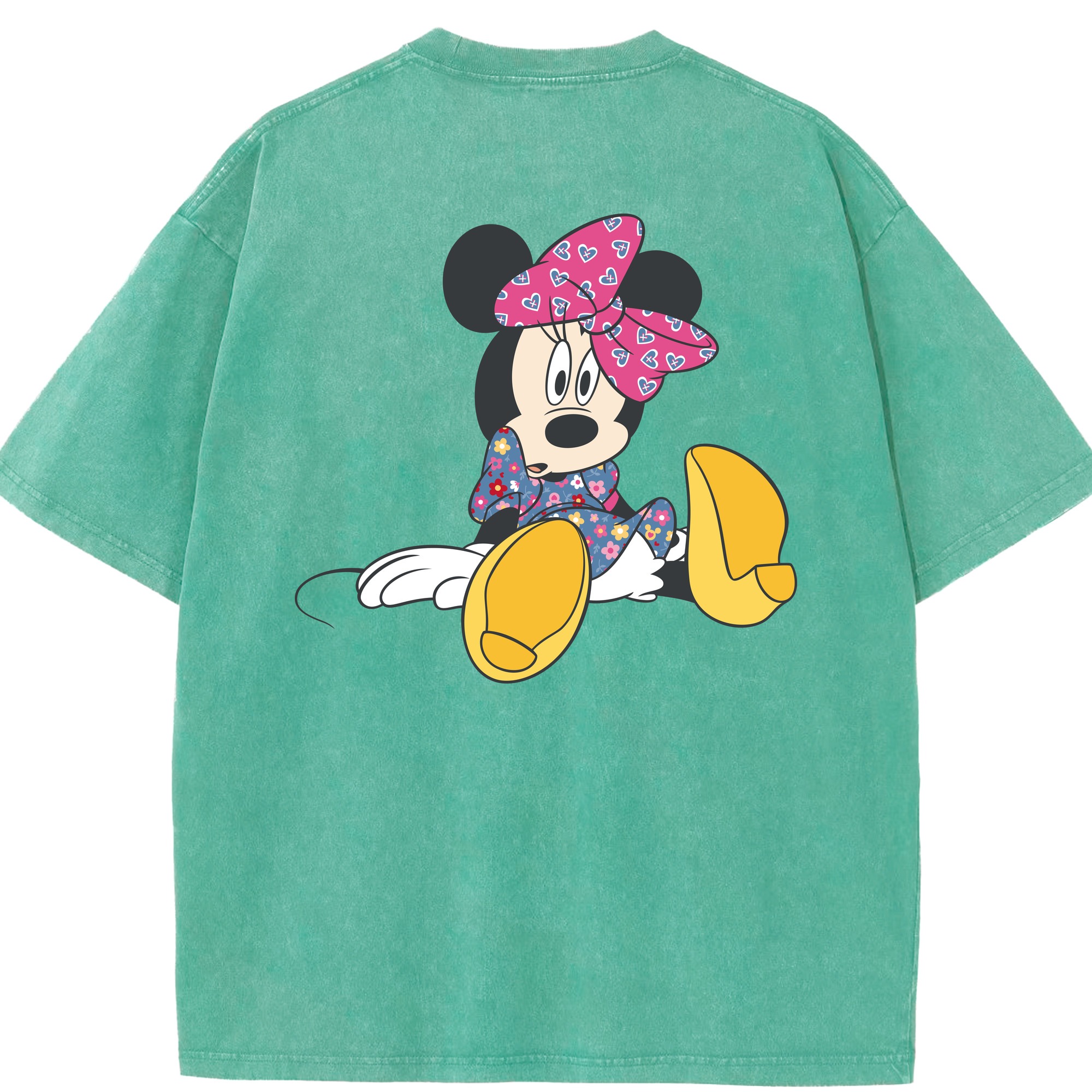 （画像用） ミッキーマウス Mickey Mouse 綿100% ヴィンテージ風 半袖Tシャツ（背面プリント）